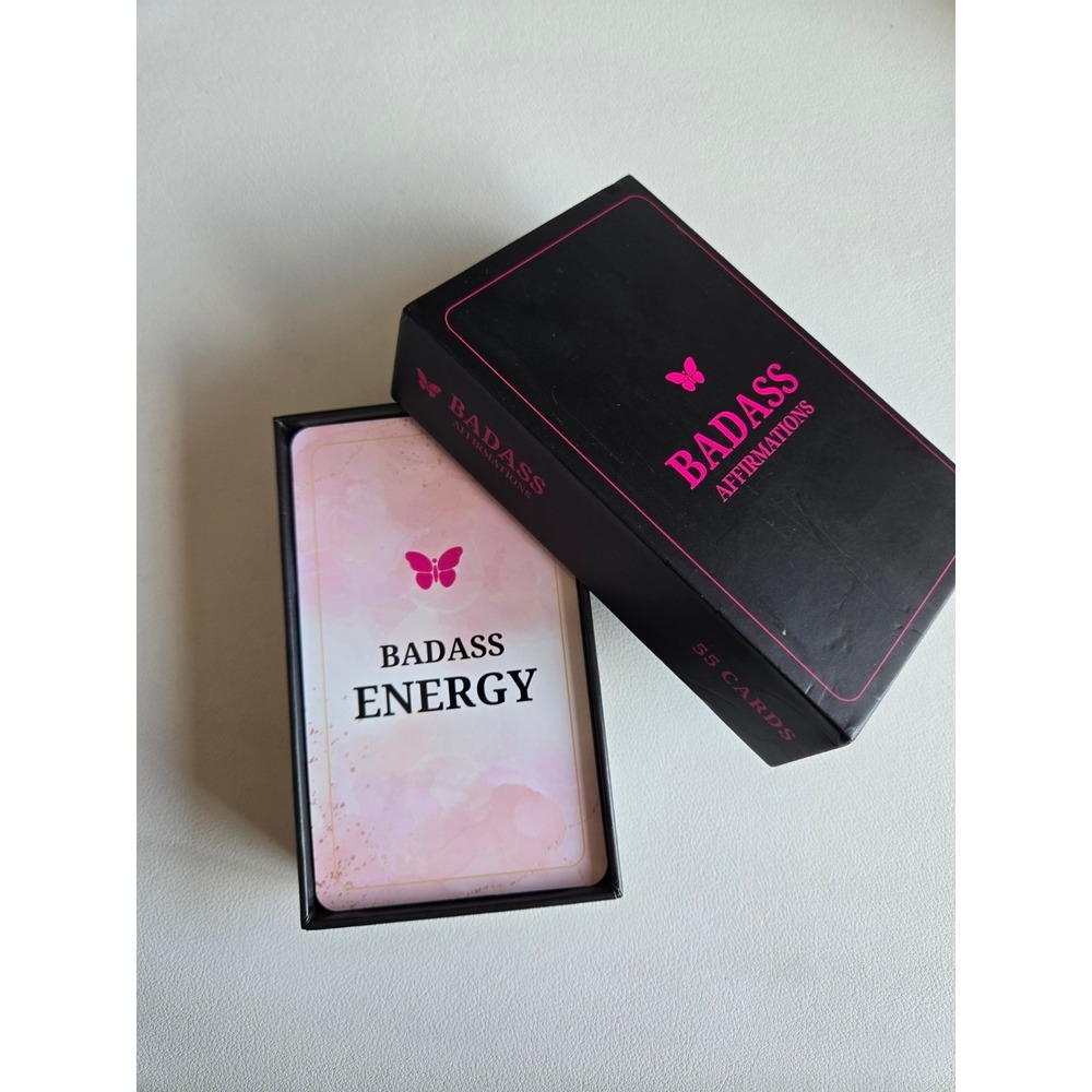 Lazario Pink Black Badass Affirmations Cards 55 Card Deck Motivational Self Love